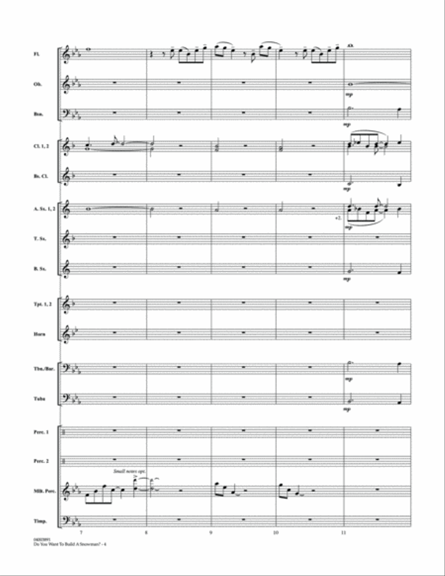 Do You Want to Build a Snowman? (from Frozen) (arr. Johnnie Vinson) - Conductor Score (Full Score) Concert Band scores gallery preview page 3