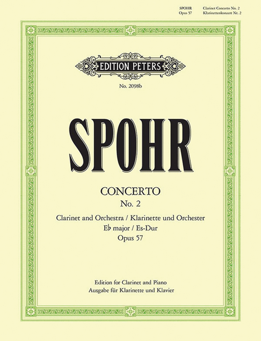 Clarinet Concerto No. 2 in E flat Op. 57 (Edition for Clarinet and Piano) Clarinet Solo scores gallery preview page 1