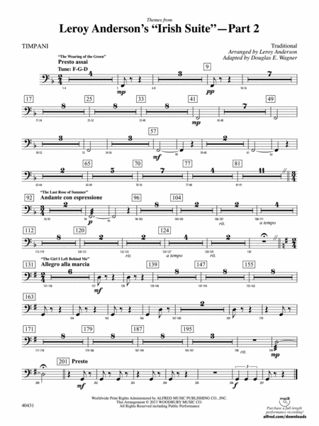 Leroy Anderson's Irish Suite, Part 2 (Themes from): Timpani
