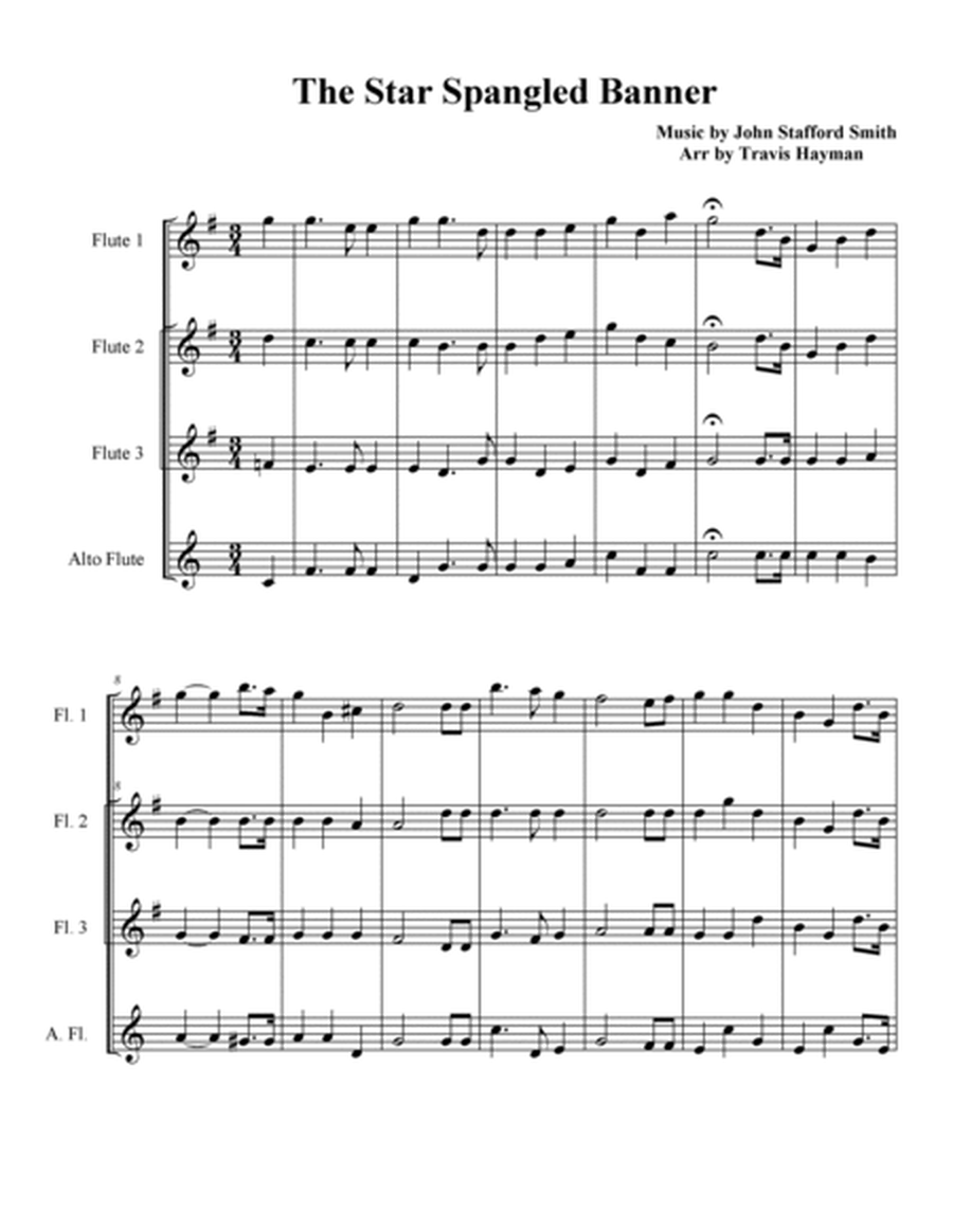 The Star Spangled Banner for Flute Quartet