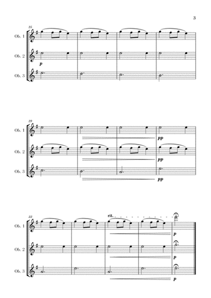 Carol of the Bells for 3 Oboes (Oboe Trio) image number null