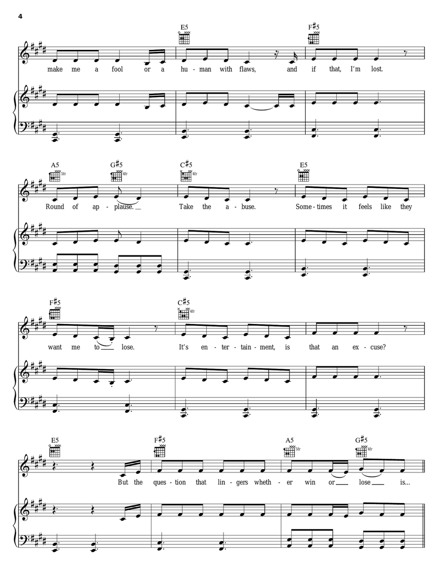 Question Existing Piano, Vocal, Guitar scores gallery preview page 4