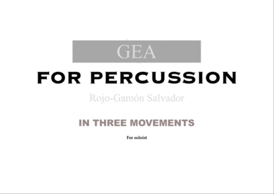 GEA (For percussion) GEA (For percussion) Percussion scores gallery preview page 1
