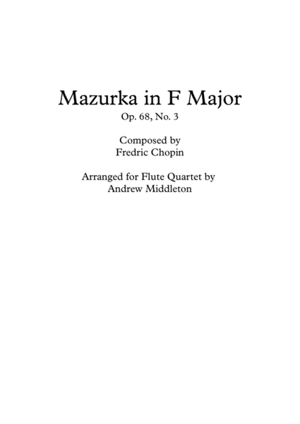 Mazurka in F Major arranged for Flute Quartet image number null