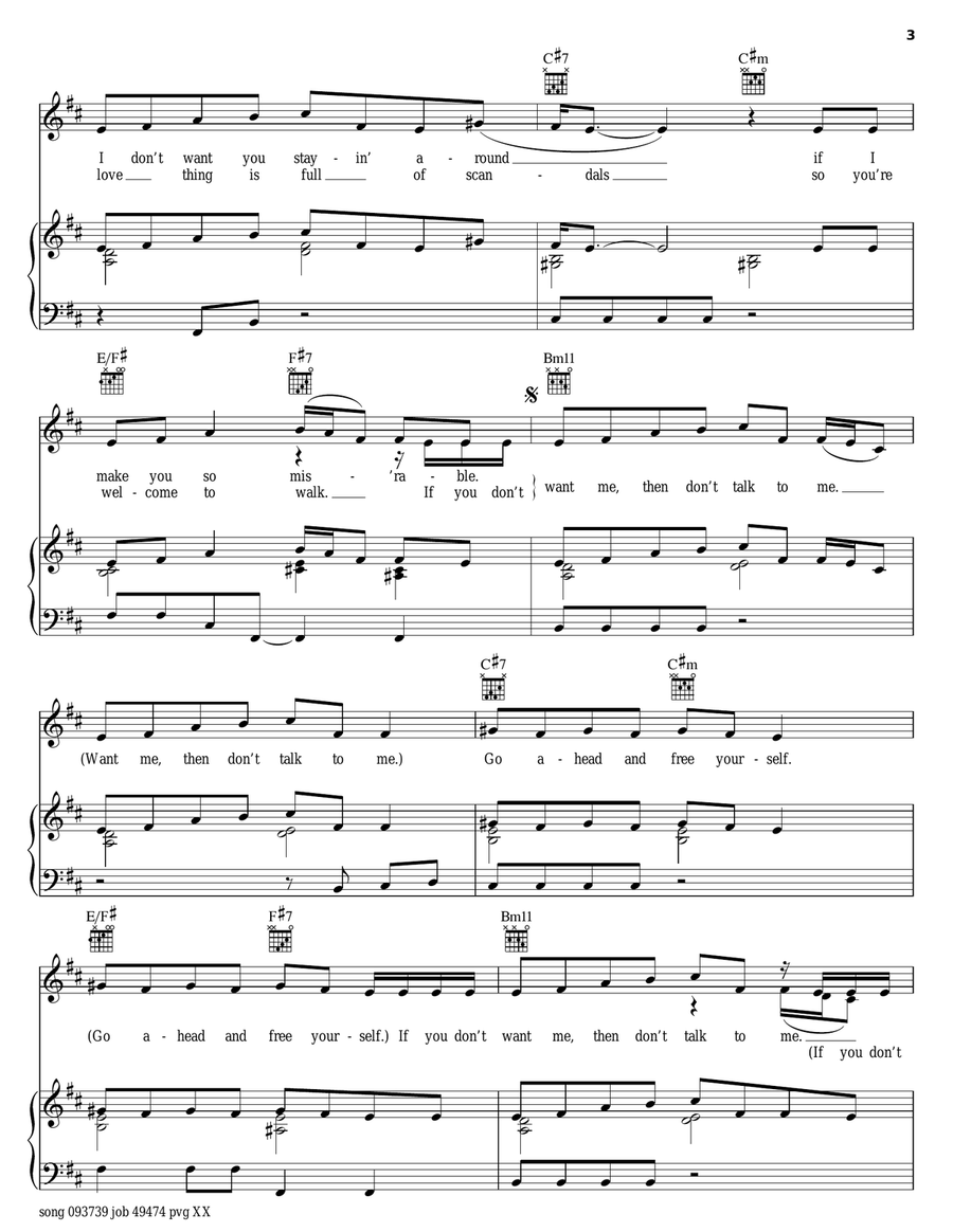 Free Yourself Piano, Vocal, Guitar scores gallery preview page 3