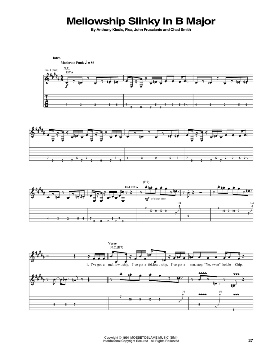 Mellowship Slinky In B Major Acoustic Guitar scores gallery preview page 1