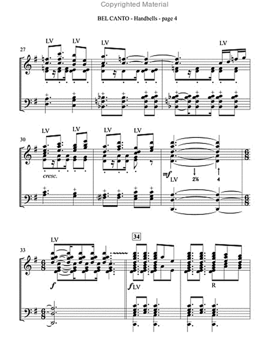 Bel Canto - Handbell score and parts