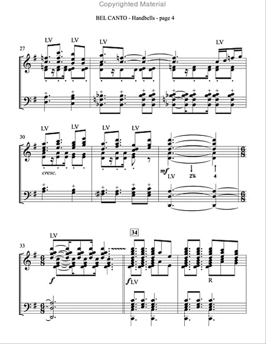 Bel Canto - Handbell score and parts Handbell Choir scores gallery preview page 5