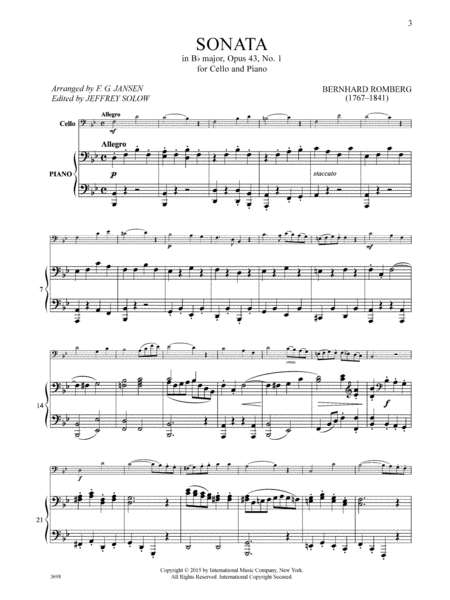 Sonata In B Flat Major, Op. 43, No. 1