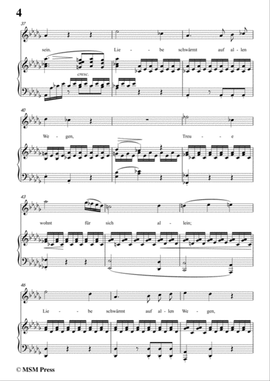 Schubert-Liebe schwärmt auf allen Wegen,in D flat Major Piano, Vocal scores gallery preview page 6