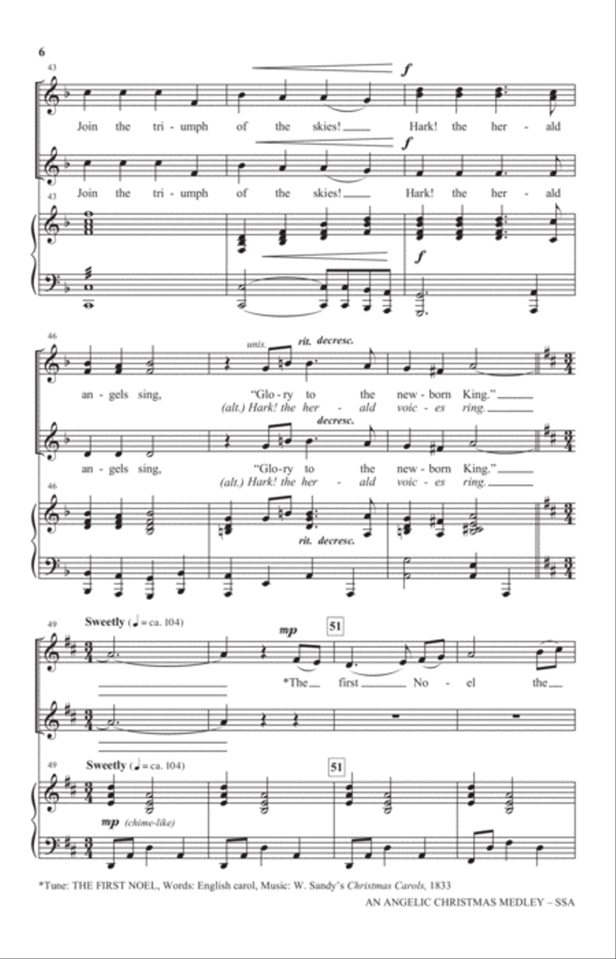 An Angelic Christmas Medley SSA scores gallery preview page 5