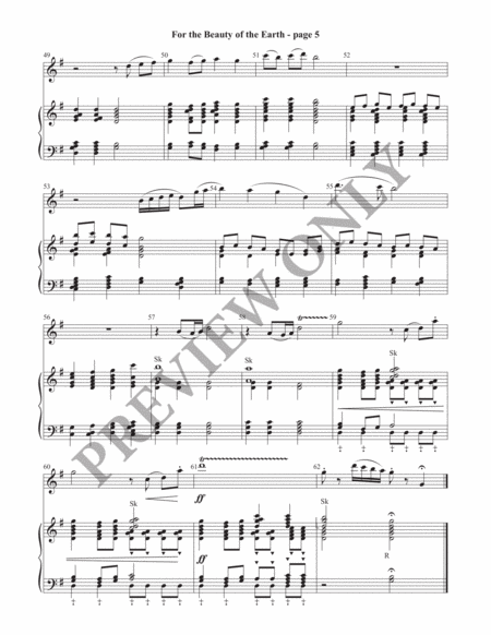 For the Beauty of the Earth Handbell Part (Print) image number null