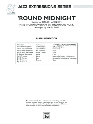 Book cover for 'Round Midnight: Score