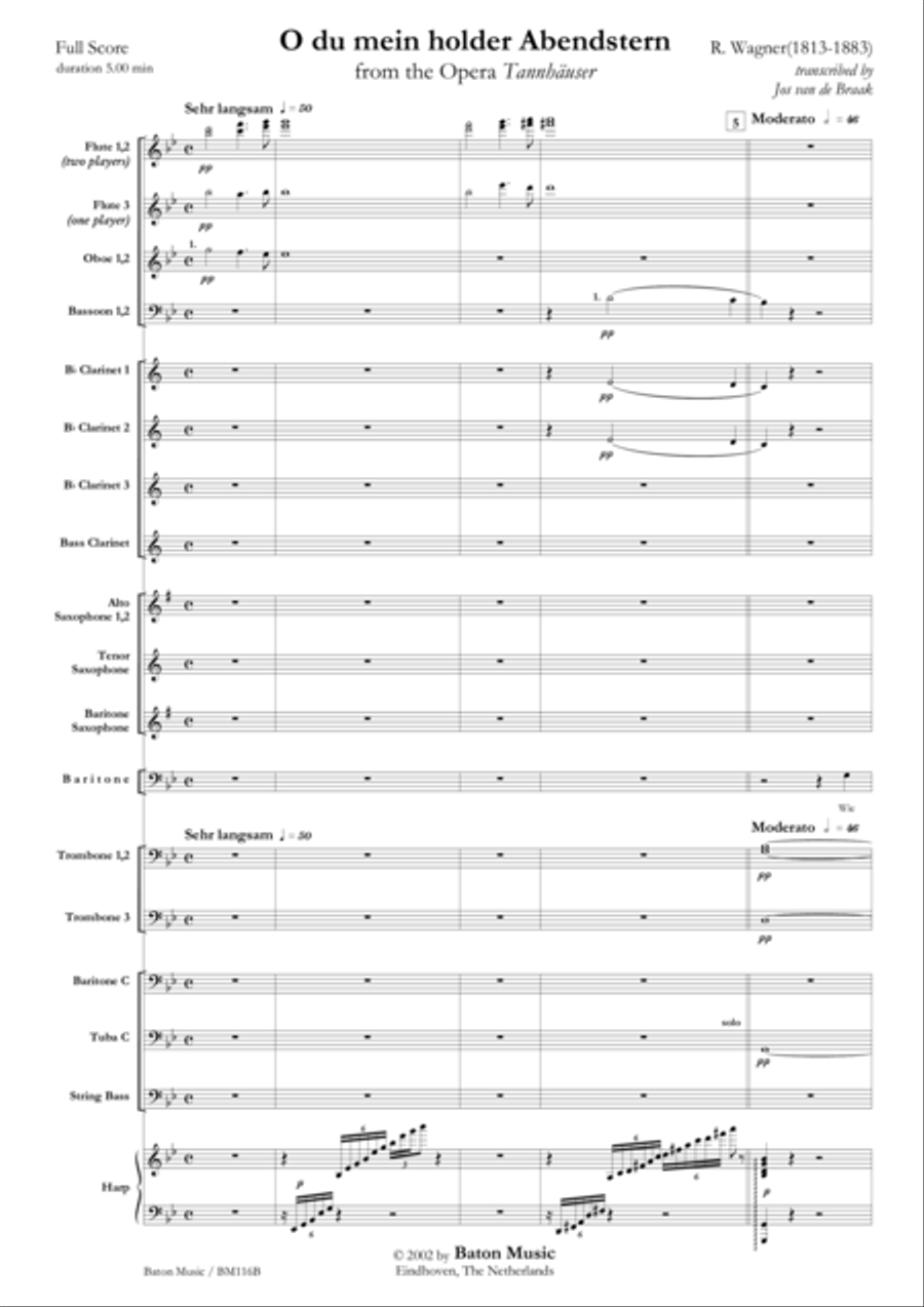 O du mein holder Abendstern Concert Band scores gallery preview page 2
