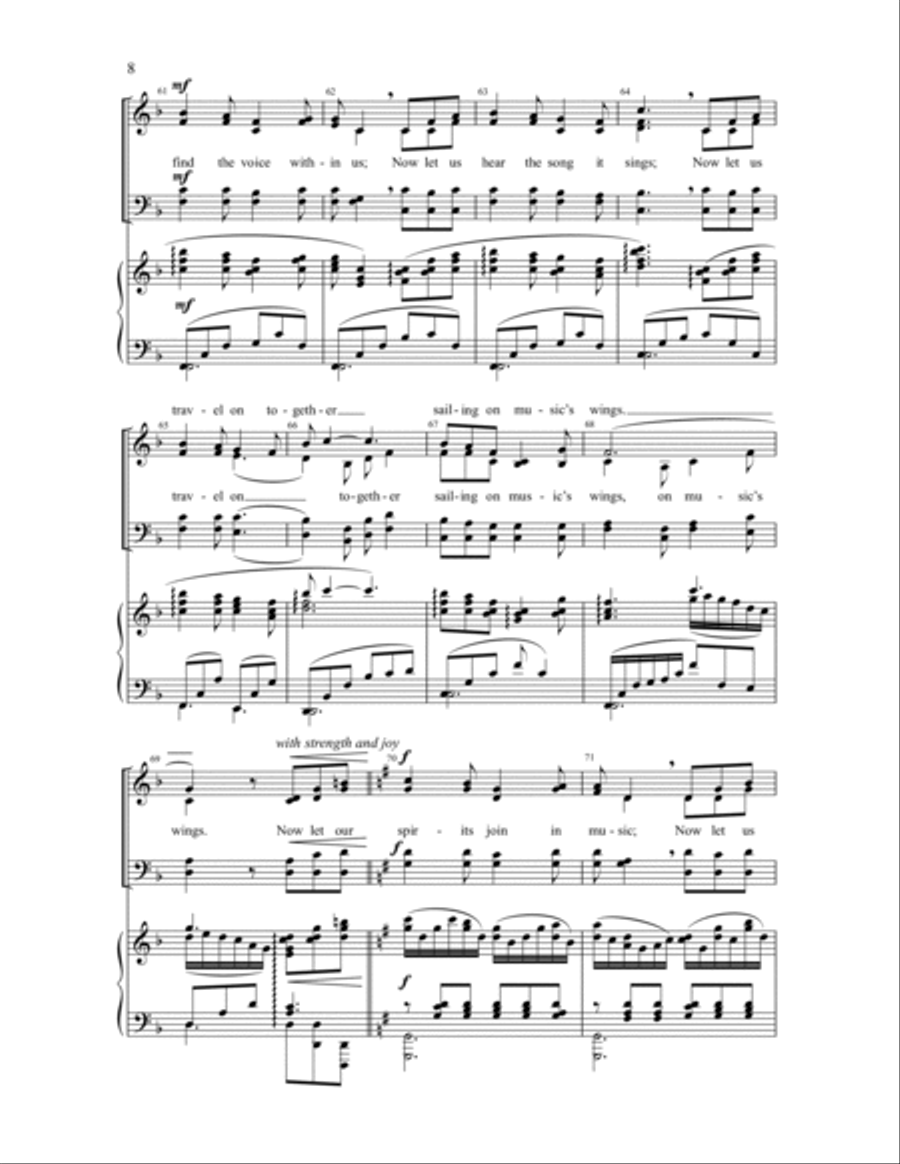 On Music's Wings On Music's Wings 4-Part scores gallery preview page 6