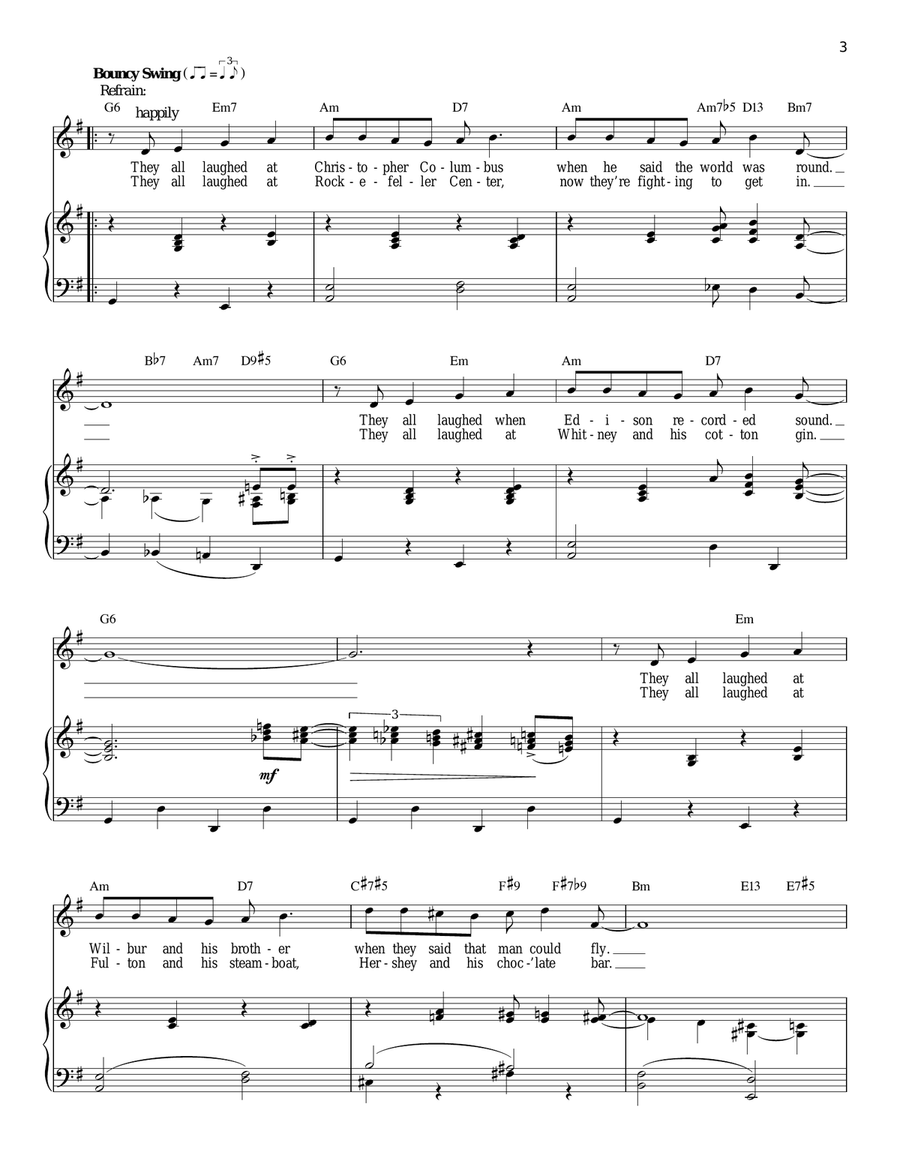 They All Laughed Tenor Voice scores gallery preview page 3