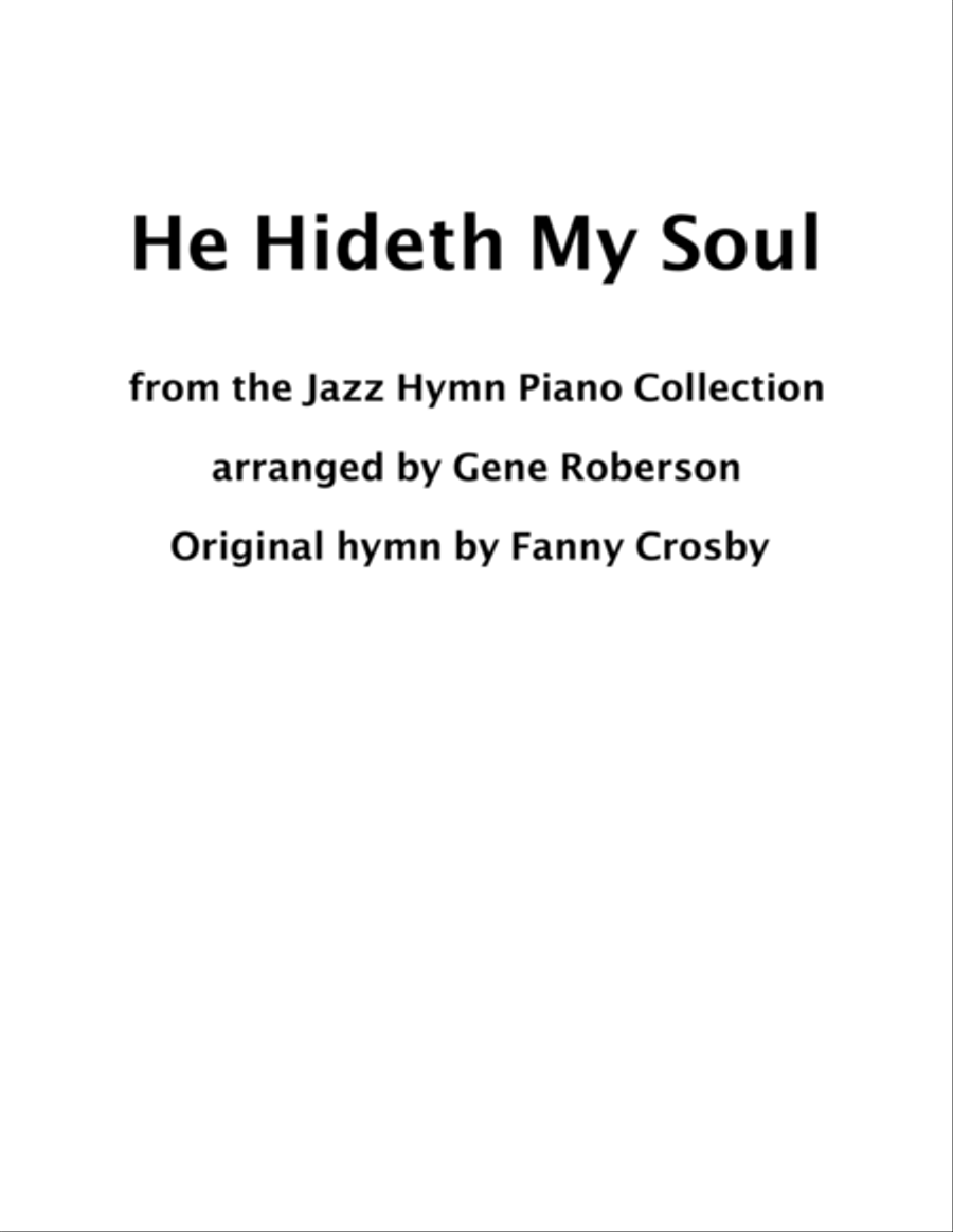 He Hideth My Soul Jazz Piano Hymn Collection Piano Solo scores gallery preview page 1