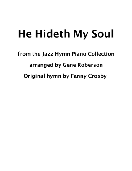 He Hideth My Soul Jazz Piano Hymn Collection