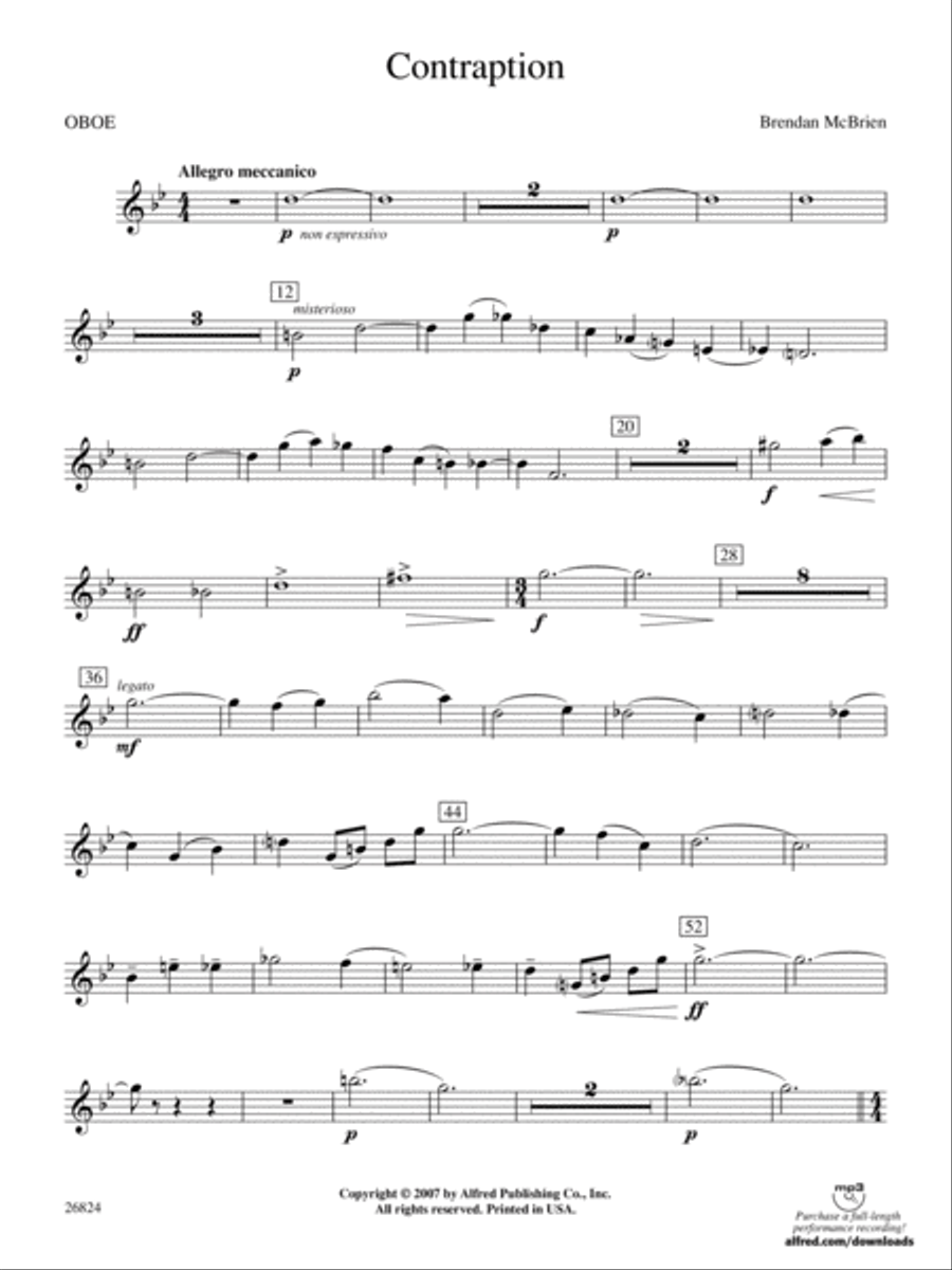 Contraption: Oboe Concert Band scores gallery preview page 1