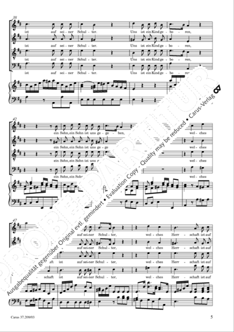 For us a child is born (Uns ist ein Kind geboren) STB scores gallery preview page 6