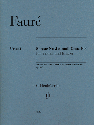 Book cover for Violin Sonata No. 2 in E minor, Op. 108