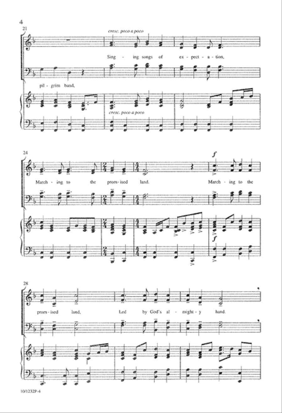 Marching to the Promised Land 4-Part scores gallery preview page 4