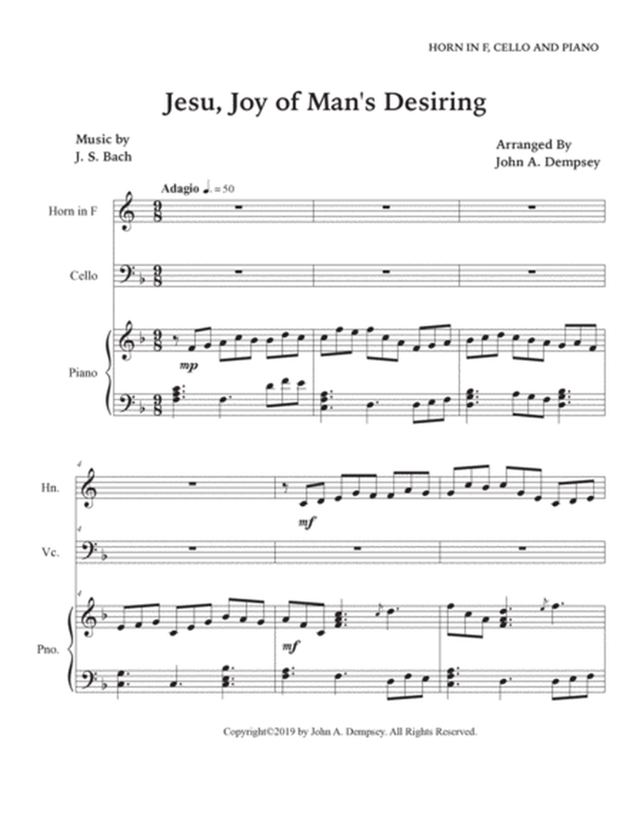 Jesu, Joy of Man's Desiring (Trio for Horn in F, Cello and Piano) image number null
