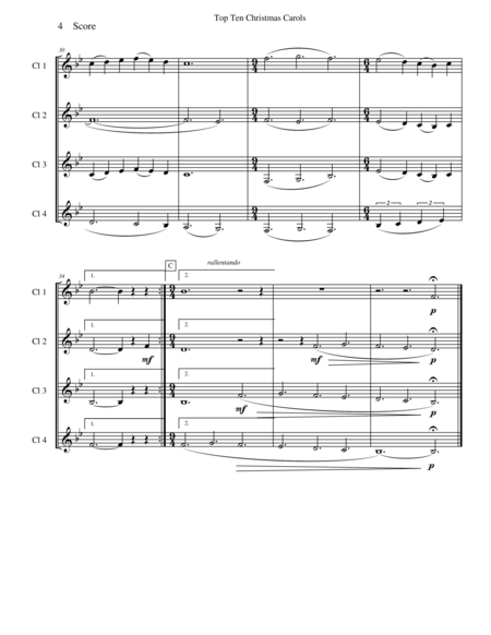 Sussex Carol by Vaughan Williams for Clarinet Quartet image number null