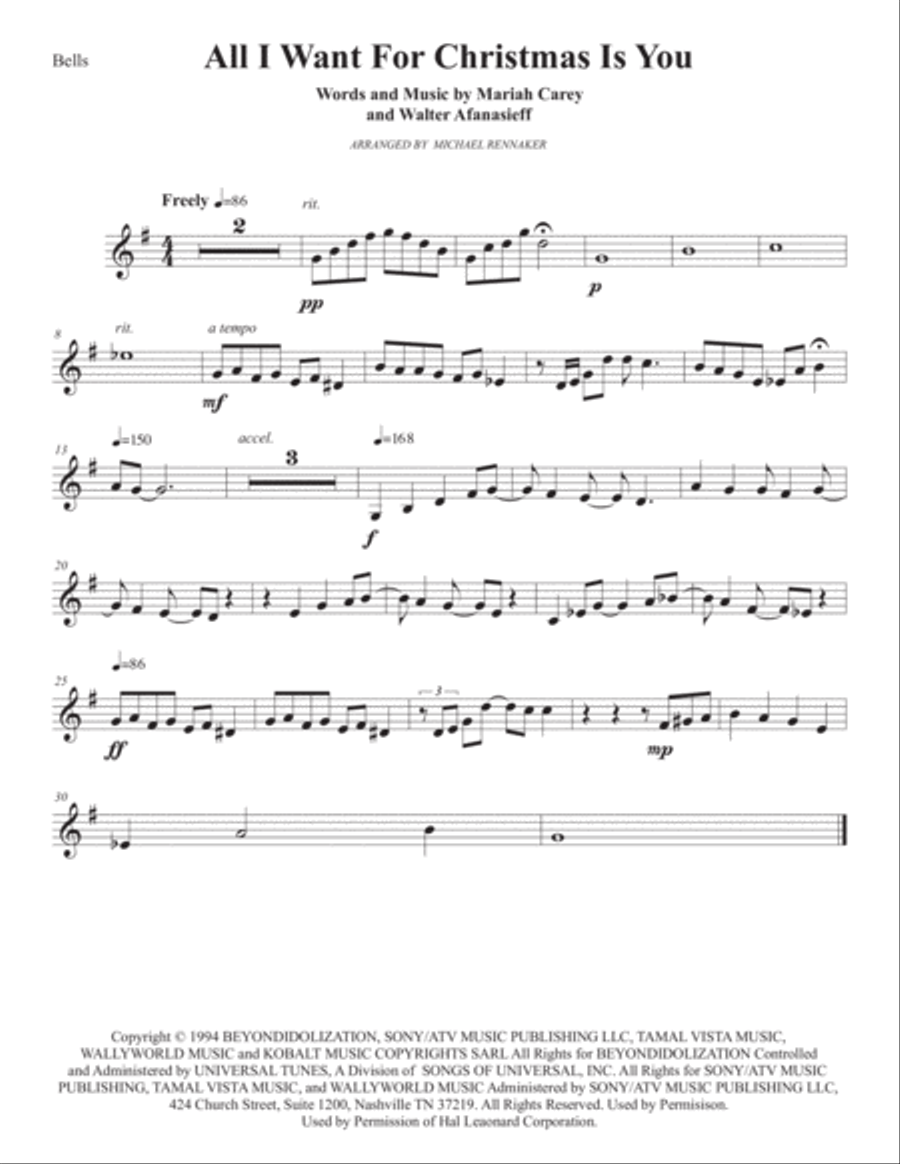 All I Want For Christmas Is You Percussion Ensemble scores gallery preview page 1