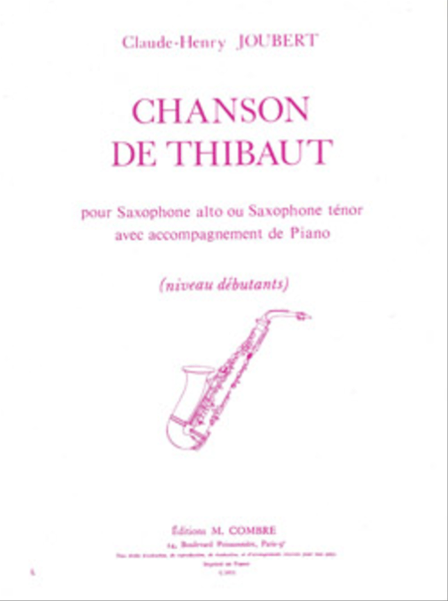 Chanson de Thibaut Tenor Saxophone scores gallery preview page 1