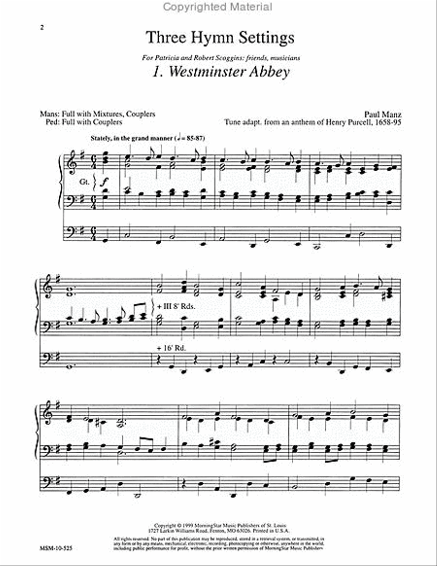 Three Hymn Settings for Organ, Set 2 Organ scores gallery preview page 3