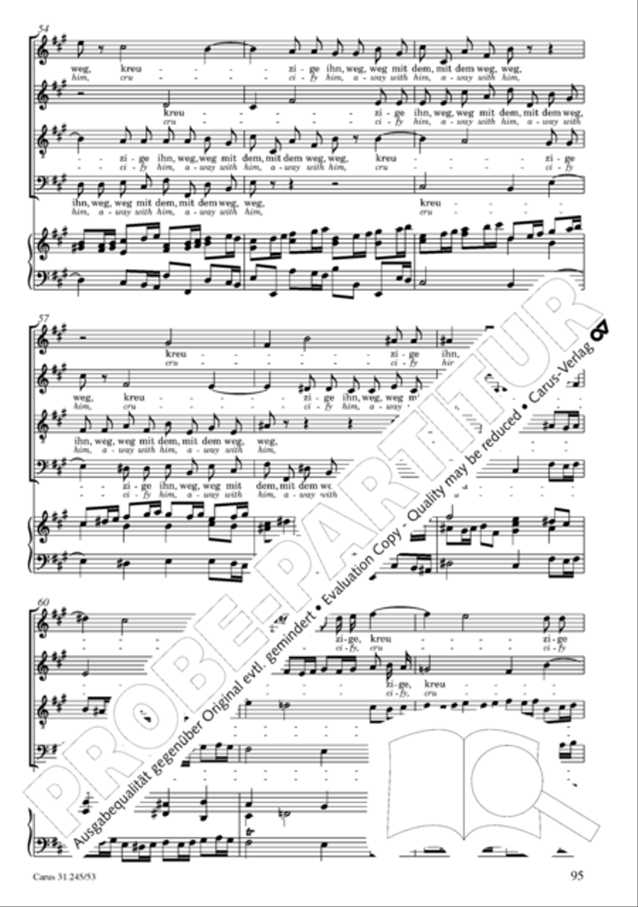 St. John Passion (Johannes-Passion) 4-Part scores gallery preview page 96