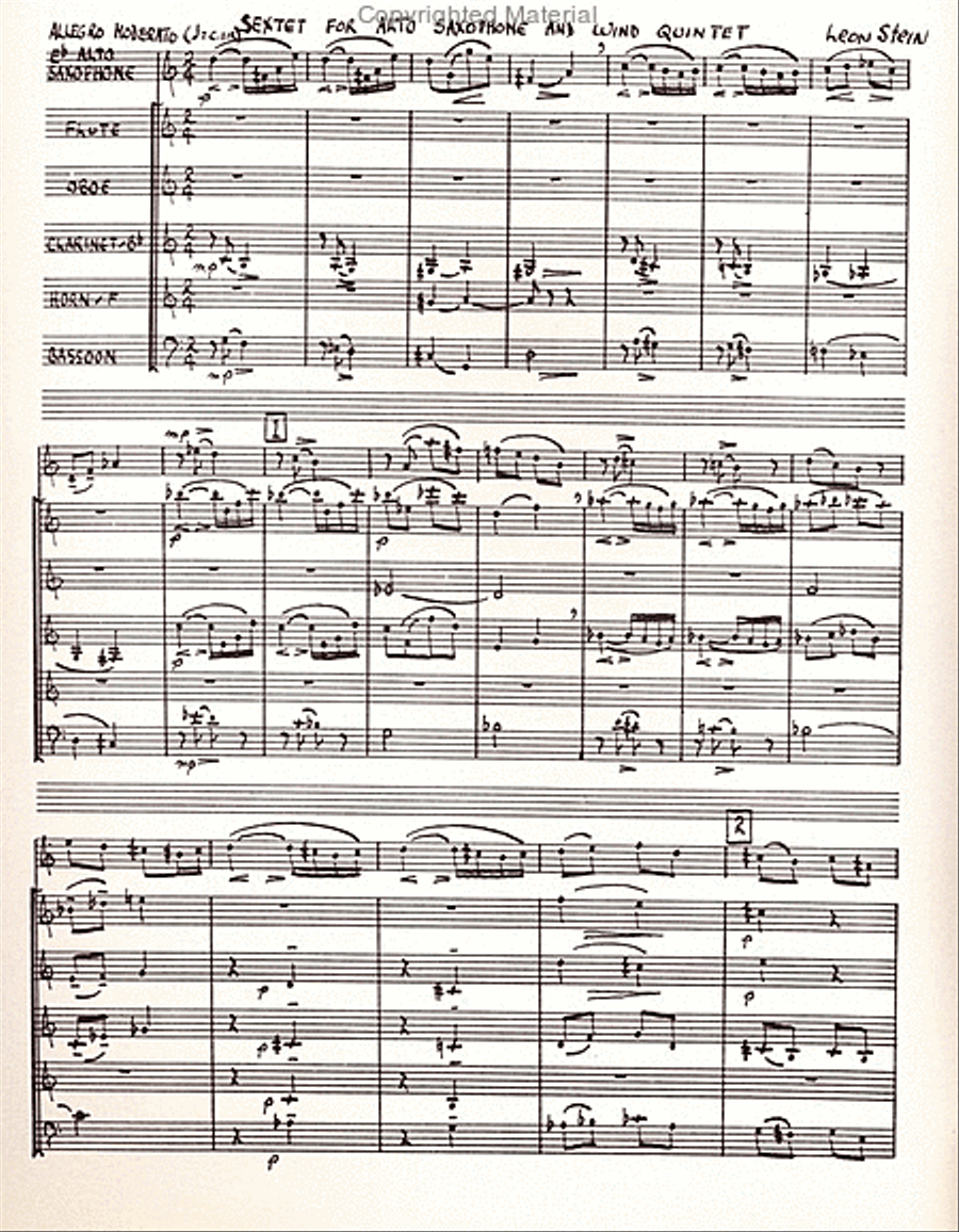 Sextet for Alto Sax & Woodwind Quintet Woodwind Quintet scores gallery preview page 2