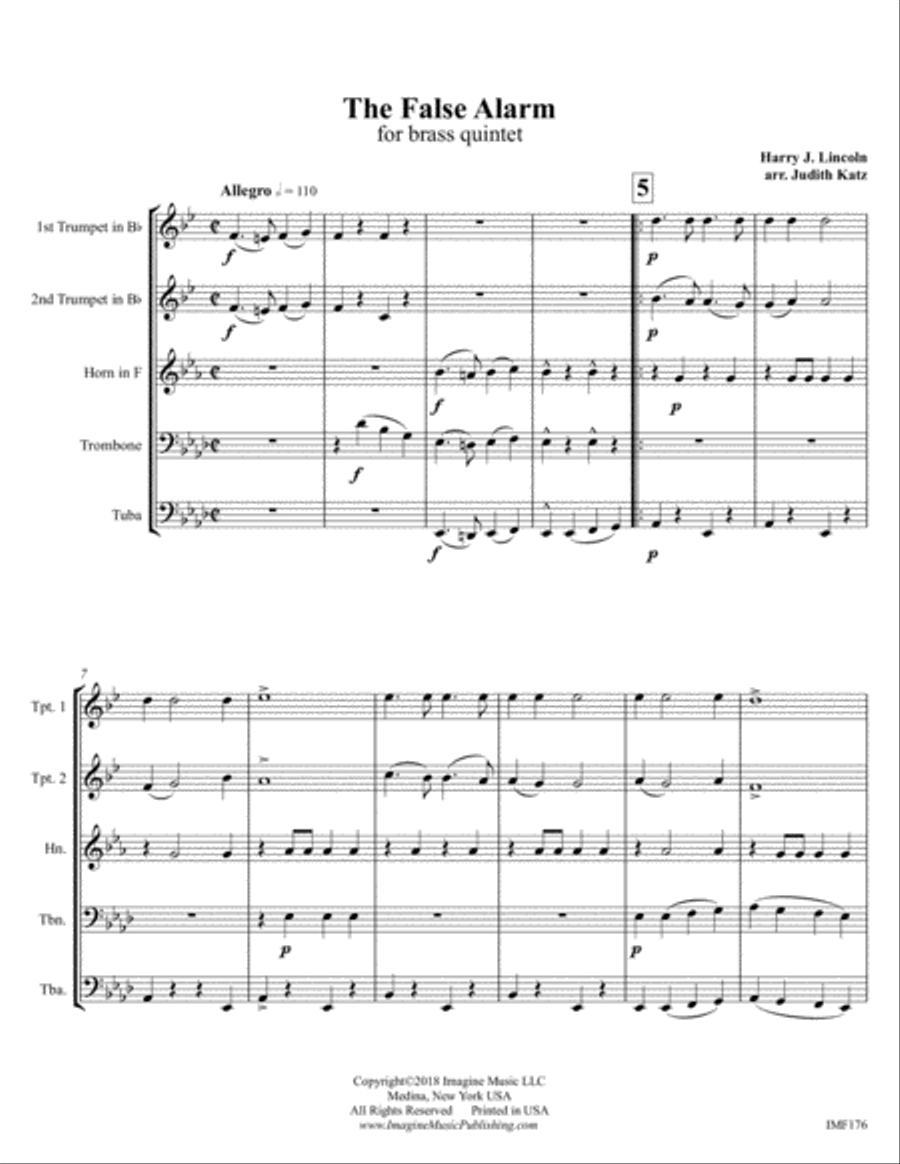 The False Alarm Brass Quintet scores gallery preview page 3