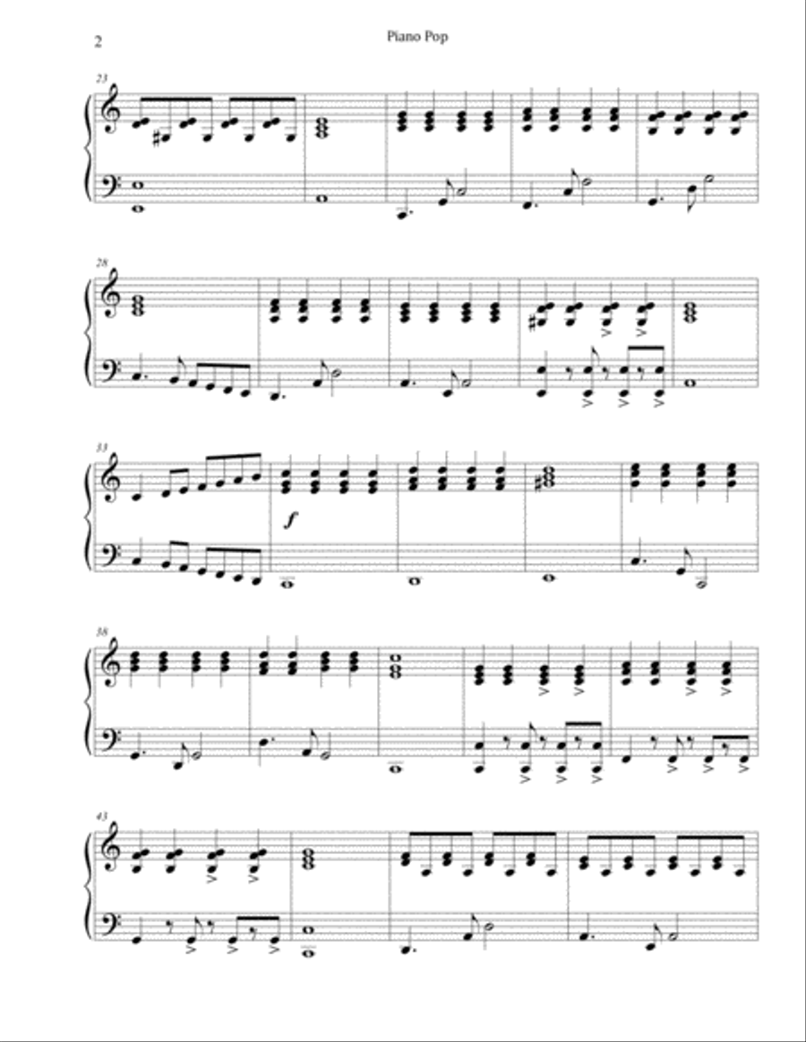 Piano Pop Piano Pop Piano Solo scores gallery preview page 2