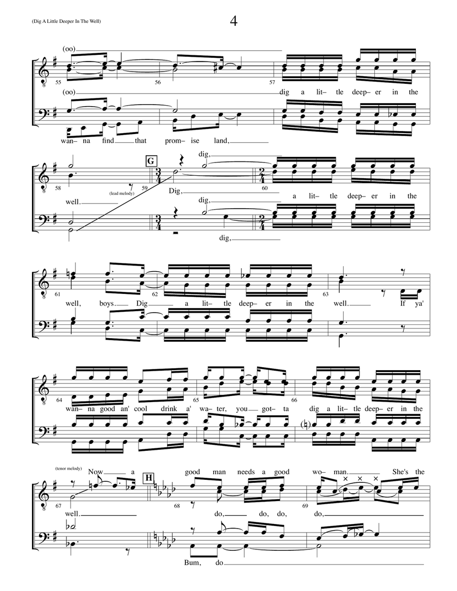 Dig A Little Deeper In The Well TTBB scores gallery preview page 4