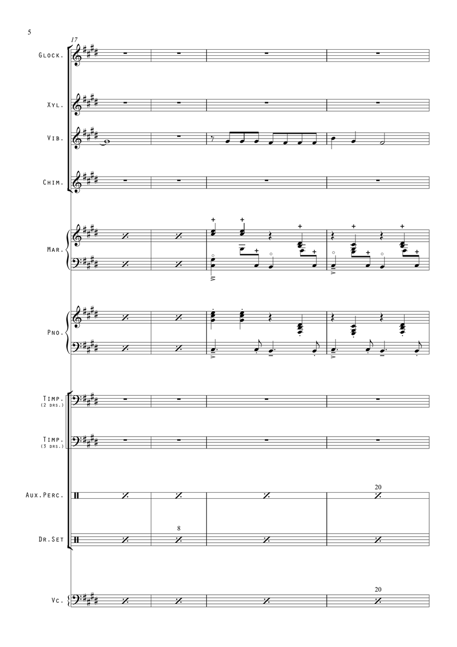 Somebody That I Used To Know - Score Only Percussion Ensemble scores gallery preview page 6