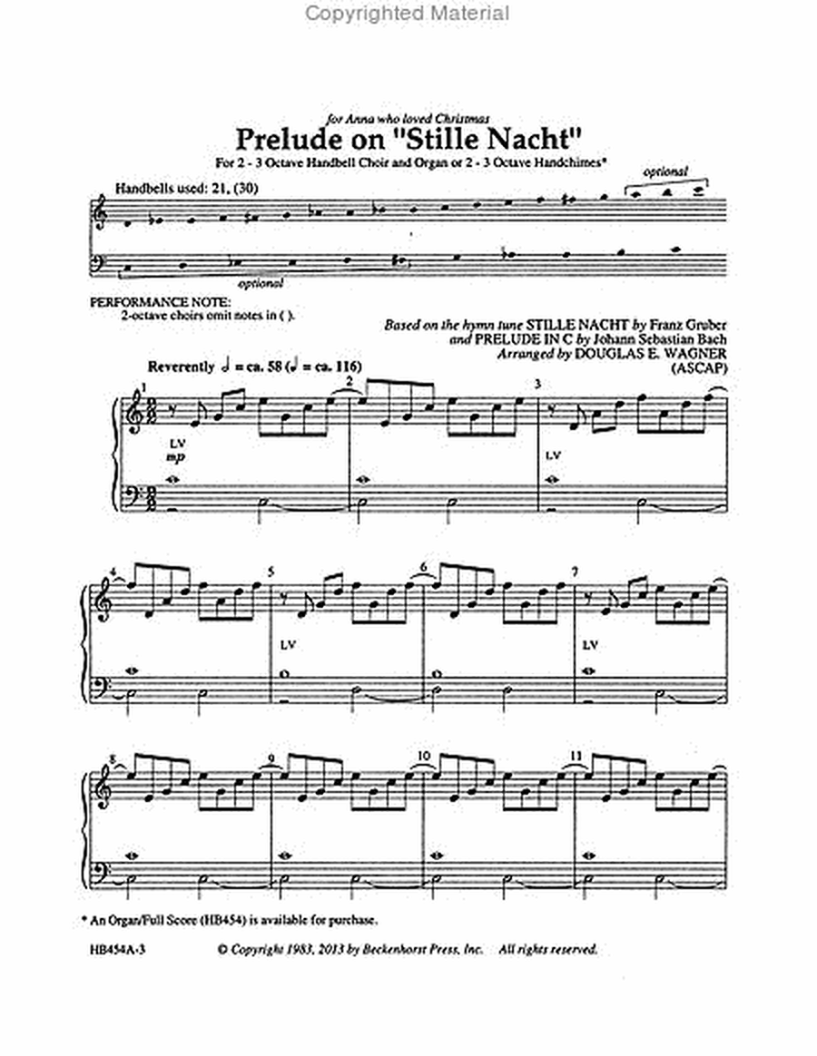 Prelude on Stille Nacht (Handbell Part) image number null