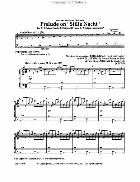 Prelude on Stille Nacht (Handbell Part) image number null