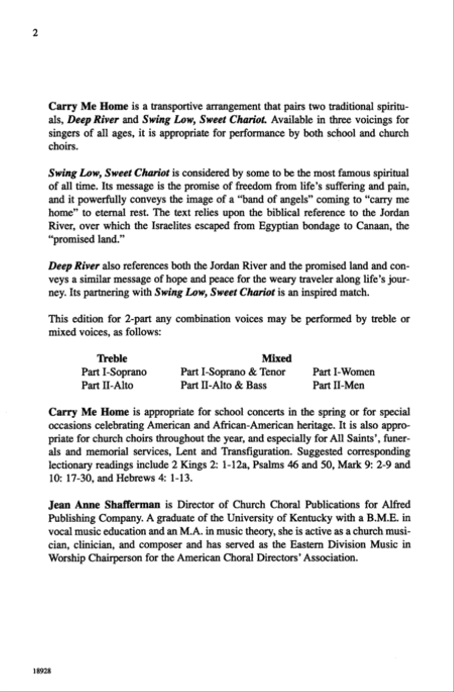 Carry Me Home 2-Part scores gallery preview page 2