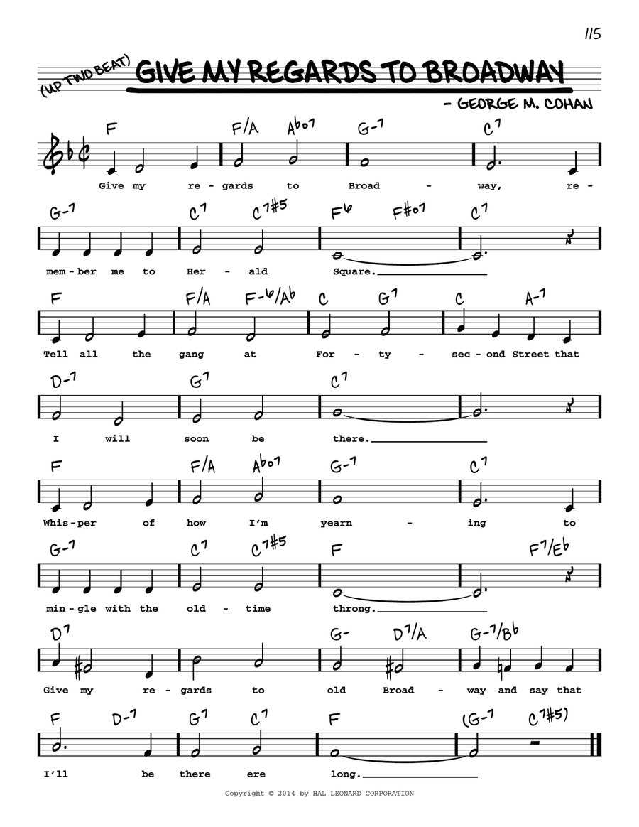 Give My Regards To Broadway (Low Voice) Low Voice scores gallery preview page 1