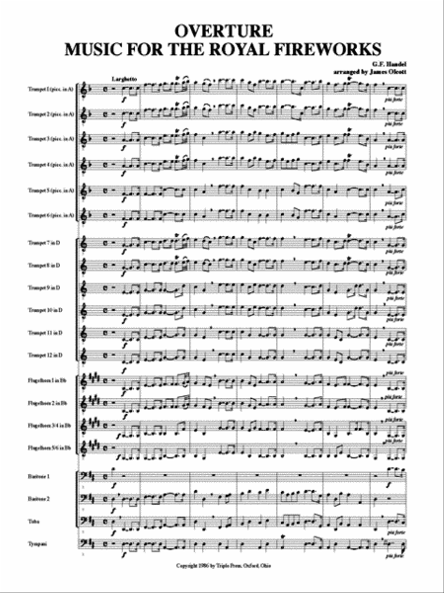 Overture from Royal Fireworks Small Ensemble scores gallery preview page 2