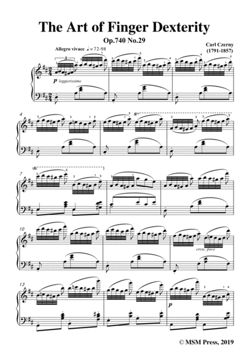 Czerny-The Art of Finger Dexterity,Op.740 No.29,for Piano image number null