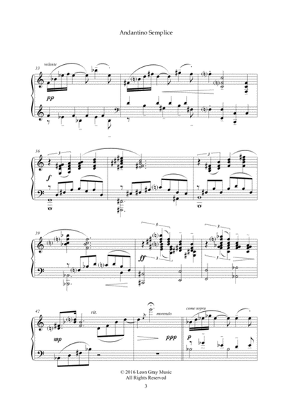 Andantino Semplice, Tombola and Dice (No. 7), Leon Gray Piano Solo - Digital Sheet Music