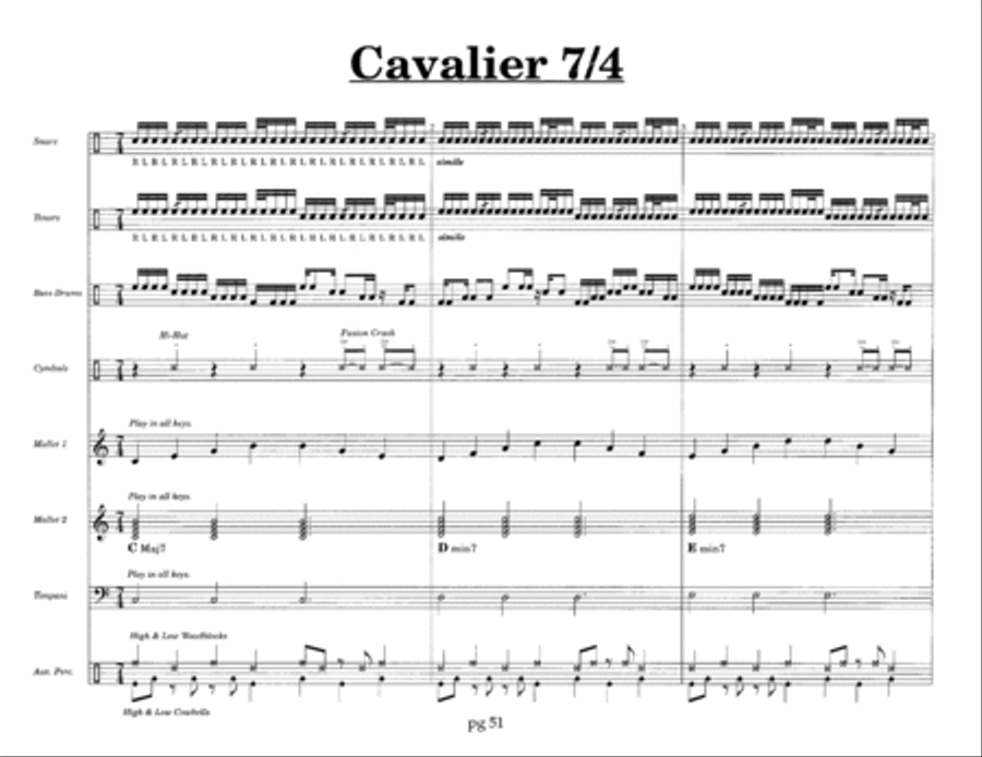Championship Technique for Marching Percussion /Student Book /5 BD-Cymbals Percussion Ensemble scores gallery preview page 12