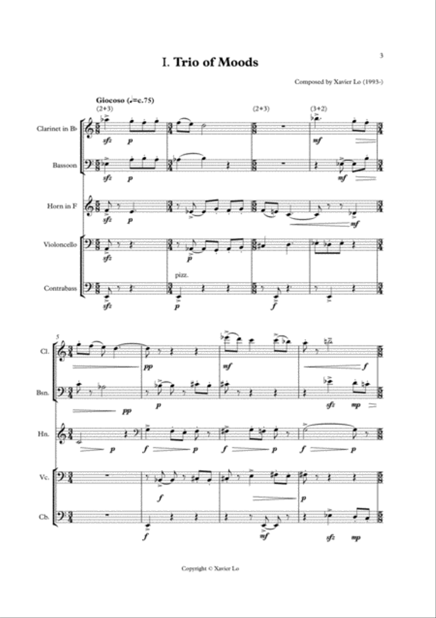 Three Dances for Quintet Small Ensemble scores gallery preview page 3