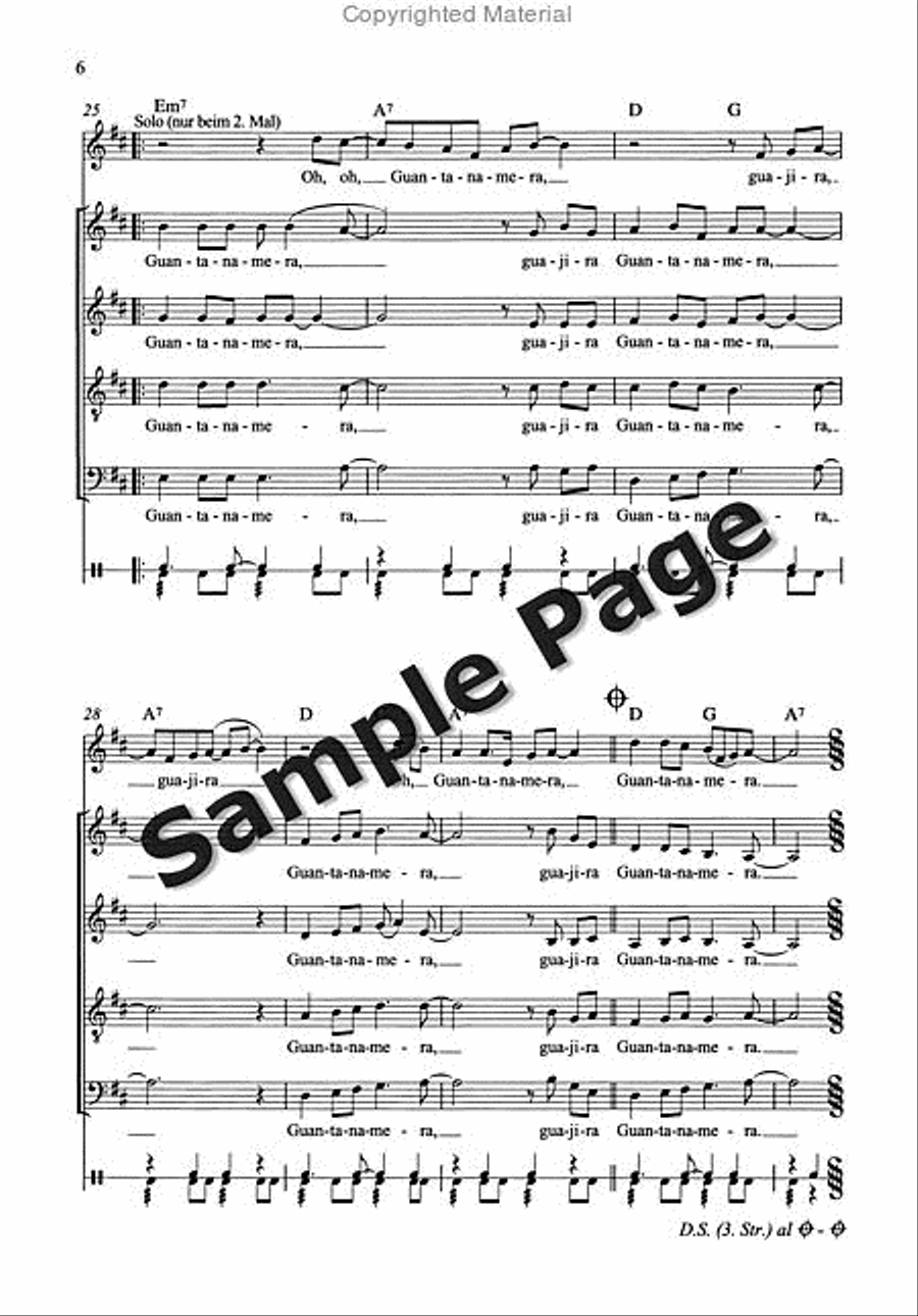 Fernandez Diaz Guantanamera (becker) 4-Part scores gallery preview page 7