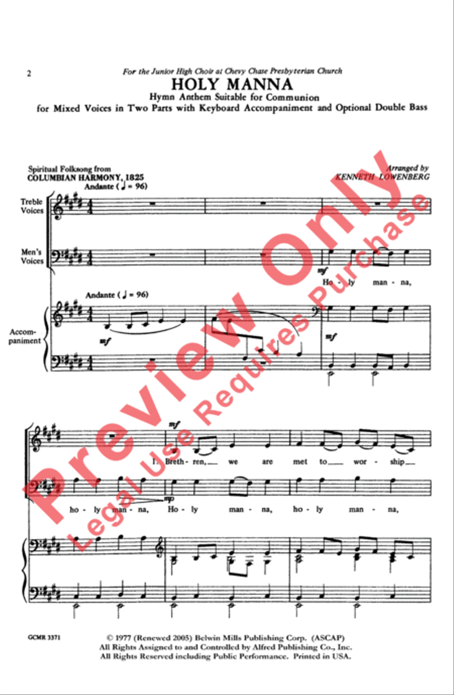 Holy Manna 2-Part scores gallery preview page 2