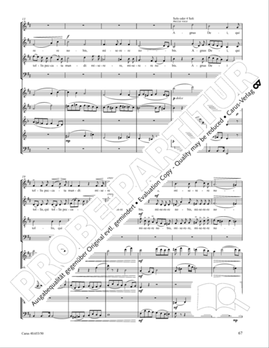 Mass in D Major (Missa in D) 4-Part scores gallery preview page 68
