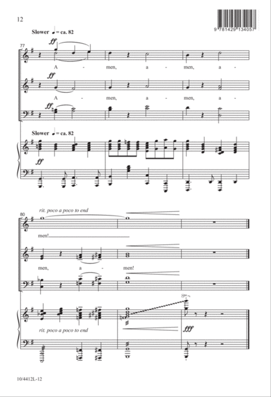 Amen! Tell It on the Mountain! 4-Part scores gallery preview page 12